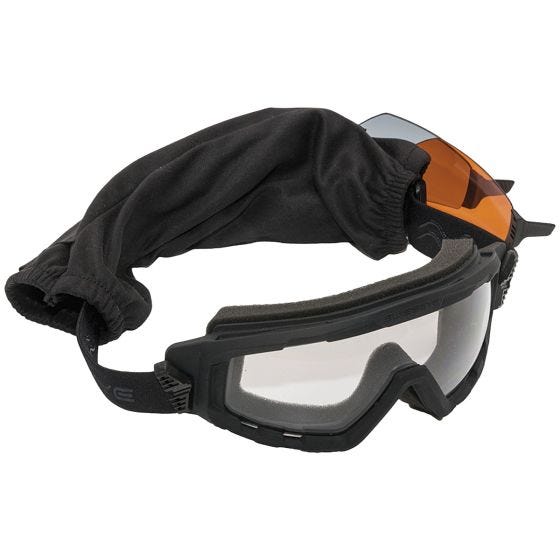 Swiss Eye Lunettes de soleil Goggle avec verres fumés + orange + transparents et monture en caoutchouc noire