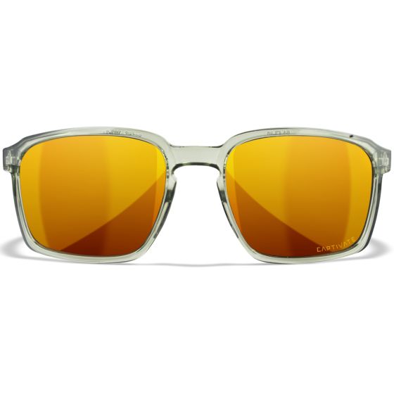 Wiley X Lunettes WX Alfa - Captivate Polarized Bronze Mirror Lenses / Gloss Crystal Light Olive/Grey