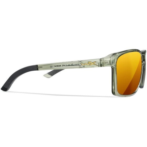 Wiley X Lunettes WX Alfa - Captivate Polarized Bronze Mirror Lenses / Gloss Crystal Light Olive/Grey