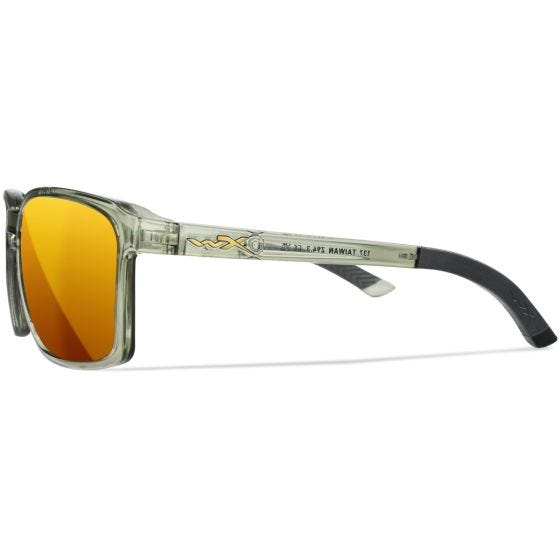 Wiley X Lunettes WX Alfa - Captivate Polarized Bronze Mirror Lenses / Gloss Crystal Light Olive/Grey
