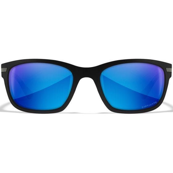 Wiley X Lunettes WX Helix - Captivate Polarized Blue Mirror Lenses / Matte Black Frame