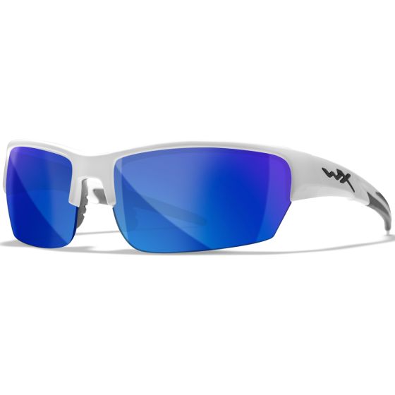 Wiley X Lunettes WX Saint - Polarized Blue Mirror Lens / Gloss White Frame