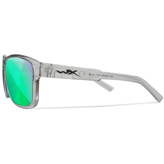 Wiley X Lunettes WX Trek - Captivate Polarized Green Mirror Lenses / Gloss Crystal Light Grey Frame