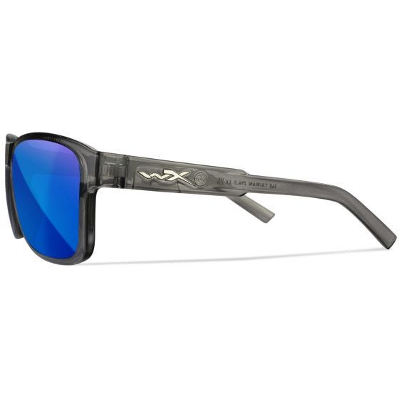 Wiley X Lunettes WX Trek - Captivate Polarized Blue Mirror Lenses / Gloss Crystal Dark Grey Frame