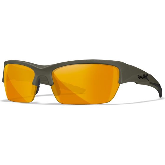 Wiley X WX Lunettes Valor 2.5 - avec verres couleur gris + transparents + orangés / et monture OD vert