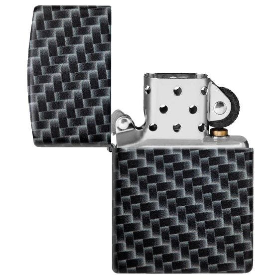 Zippo Briquet Carbon Fibre Design - White Matte