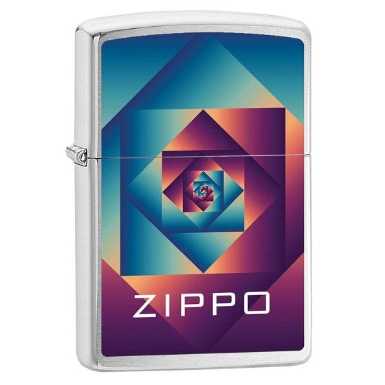 Zippo Briquet Design Illusion - en chrome brossé