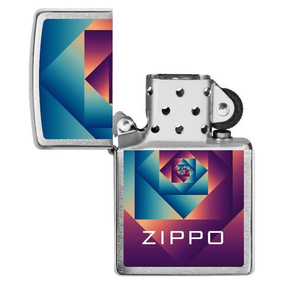 Zippo Briquet Design Illusion - en chrome brossé