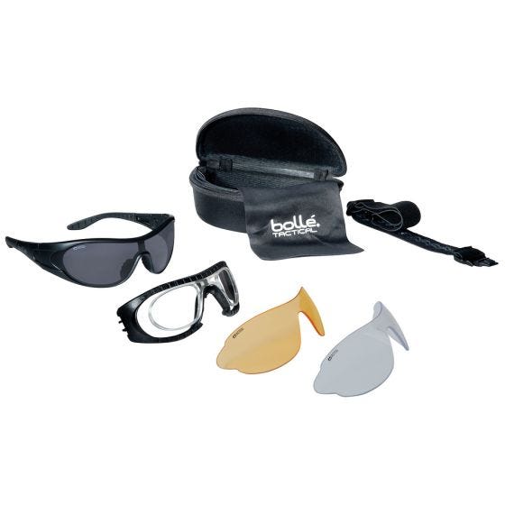 Bolle Lunettes balistiques Raider - verres transparents + fumés + jaunes/monture noire