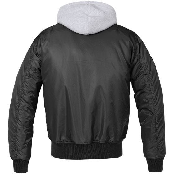 Brandit Veste à capuche style pull MA1 noire/grise