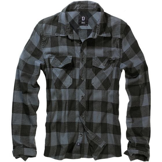 Brandit T-shirt Check noir/gris