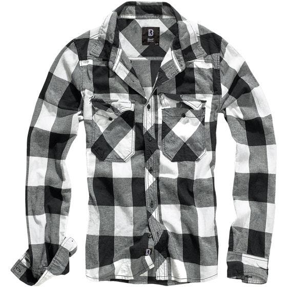 Brandit T-shirt Check blanc/noir