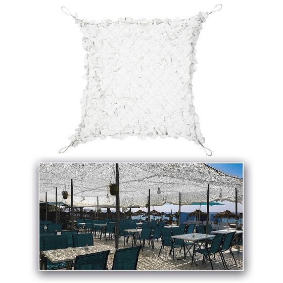 CamoSystems Filet de camouflage pare-soleil à grandes feuilles 4x4 blanc