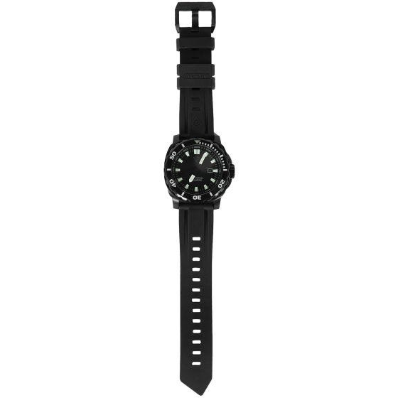 First Tactical Montre de plongée Fathom en acier inoxydable noire