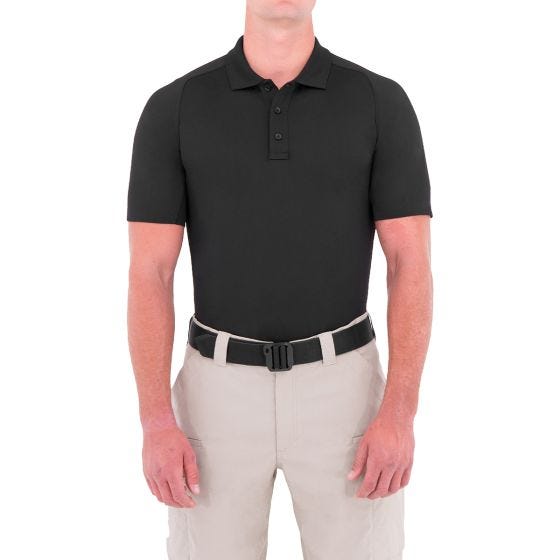 First Tactical Polo à manches courtes pour homme Performance noir