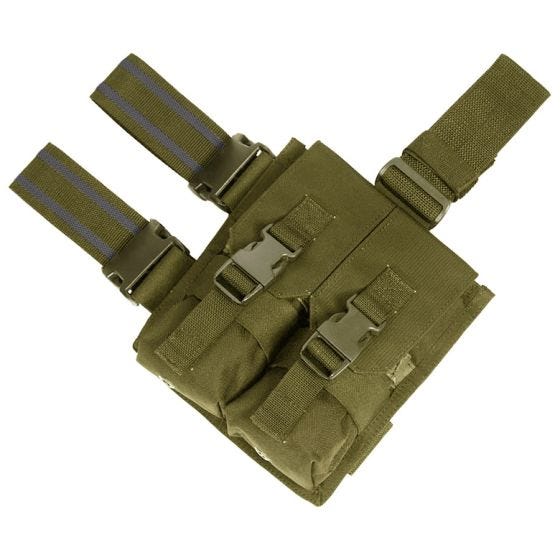 Flyye Plateforme de cuisse à passants avec double porte-chargeur pour M4/M16 Coyote Brown