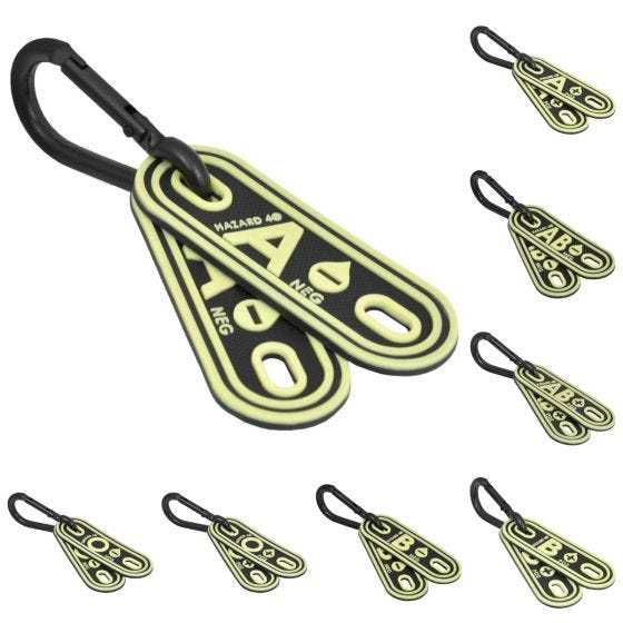 Hazard 4 Lot de 2 porte-clés groupe sanguin Glow in the Dark