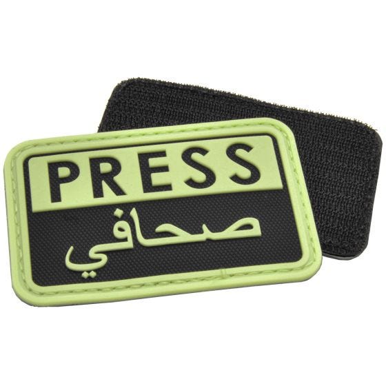 Hazard 4 Écusson 3D avec inscription Press en anglais/arabe Glow in the Dark
