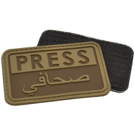 Hazard 4 Écusson 3D avec inscription Press en anglais/arabe Coyote
