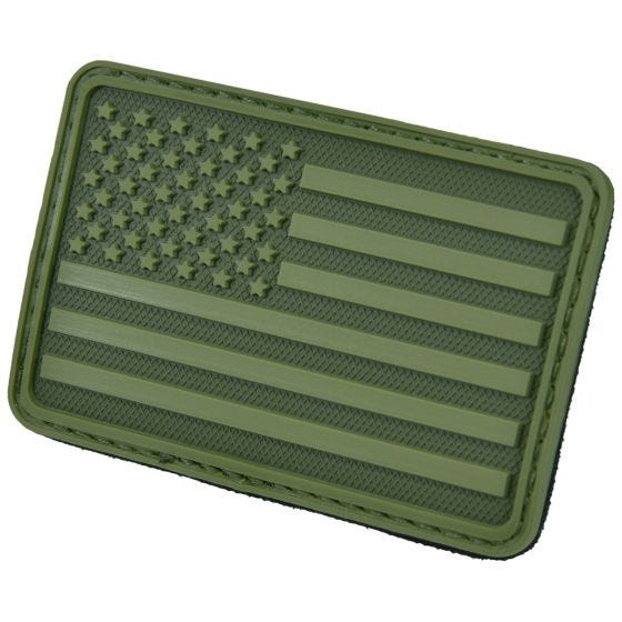 Hazard 4 Écusson pour bras gauche drapeau des USA Olive Green