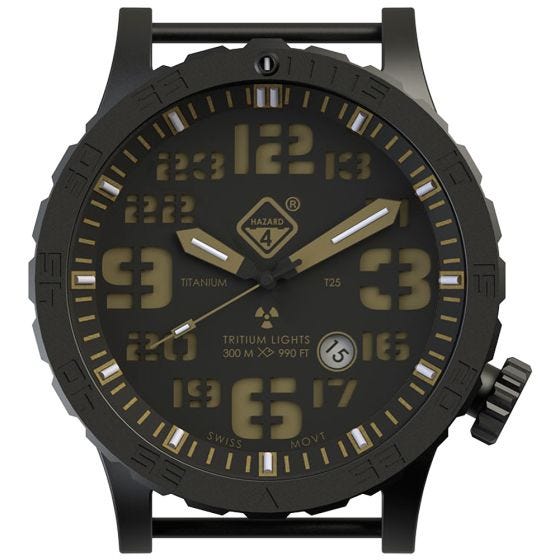 Hazard 4 Montre de plongée Heavy Water Diver Cavern en titanium/tritium vert/jaune