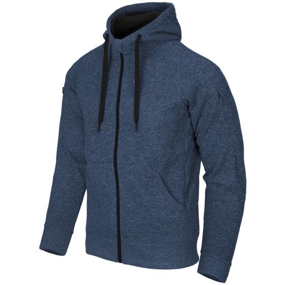 Helikon Sweatshirt à capuche tactique Covert à fermeture Éclair chiné bleu