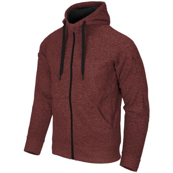 Helikon Sweatshirt à capuche tactique Covert à fermeture Éclair chiné rouge