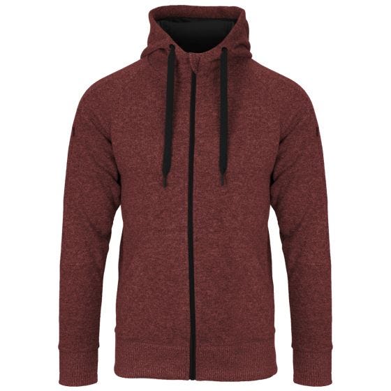 Helikon Sweatshirt à capuche tactique Covert à fermeture Éclair chiné rouge
