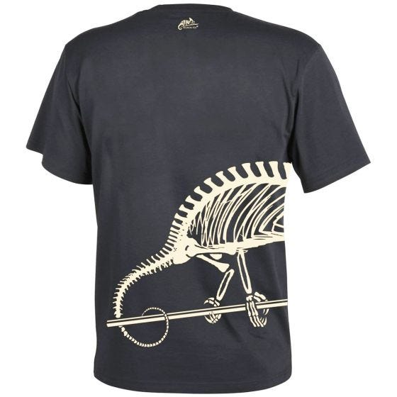 Helikon T-shirt à motif squelette caméléon devant et derrière noir
