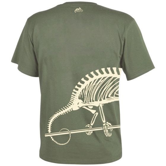Helikon T-shirt à motif squelette caméléon devant et derrière Olive Green