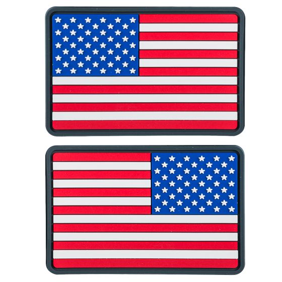 Helikon Lot de 2 petits écussons en PVC avec drapeau des États-Unis vraies couleurs