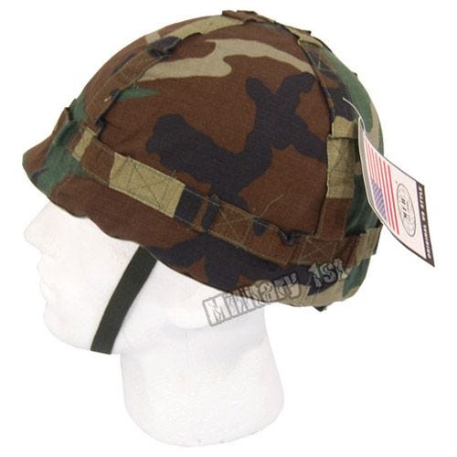 MFH Casque en plastique avec revêtement en tissu Woodland