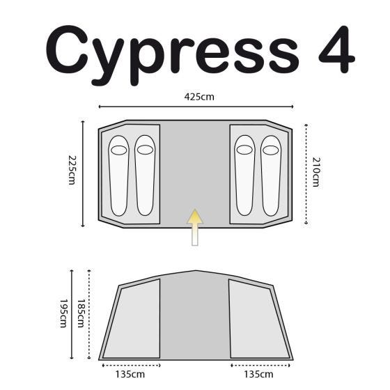 Highlander Tente 4 places Cypress bleu canard foncé/Rock Grey