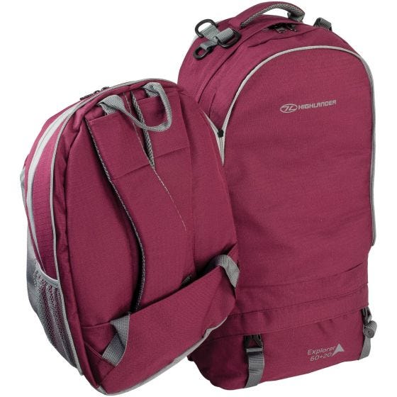 Highlander Sac à dos X-Plorer 60+20 L framboise