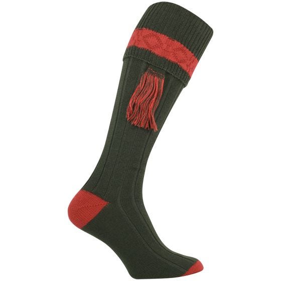 Jack Pyke Chaussettes de chasse hautes et contrastantes vertes