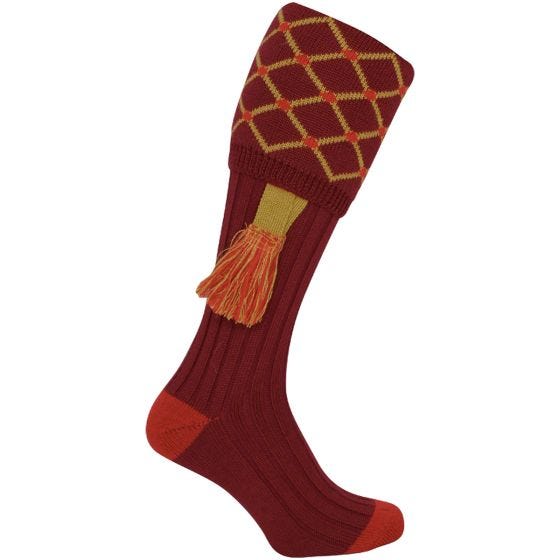 Jack Pyke Chaussettes de chasse Diamond Burgundy