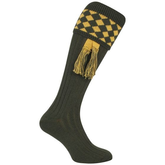 Jack Pyke Chaussettes de chasse Harlequin vertes/dorées