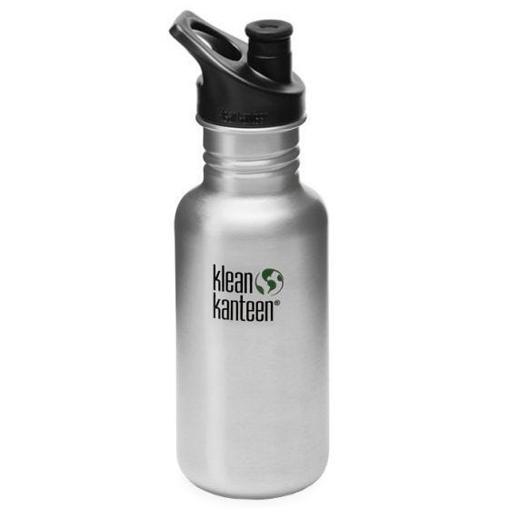 Klean Kanteen Gourde Classic 532 ml en acier inoxydable brossé avec bouchon Sport 3.0