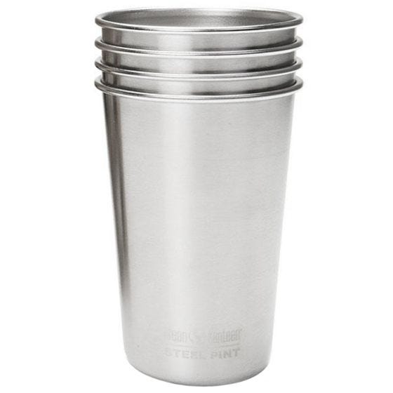 Klean Kanteen Lot de 4 grands gobelets 473 ml en acier inoxydable brossé