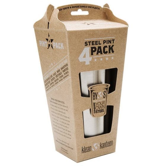 Klean Kanteen Lot de 4 grands gobelets 473 ml en acier inoxydable brossé