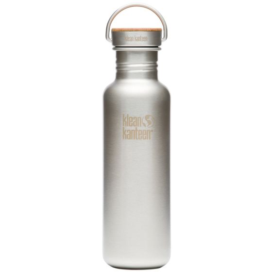 Klean Kanteen Gourde Reflect 800 ml avec bouchon en bambou en une seule pièce Brushed Stainless