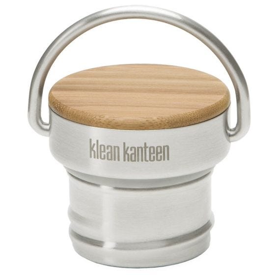 Klean Kanteen Bouchon en acier inoxydable et en bambou en une seule pièce Brushed Stainless