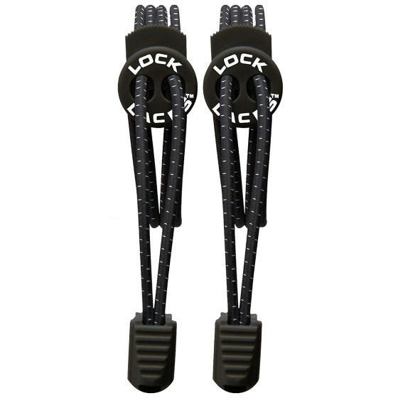 Lock Laces Lacets élastiques sans noeud noirs