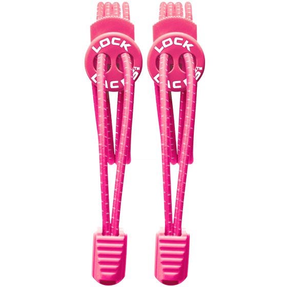 Lock Laces Lacets élastiques sans noeud rose vif