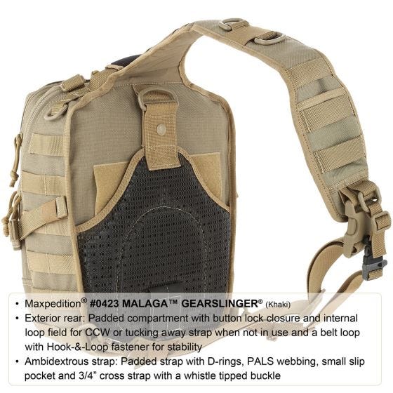 Maxpedition Sac à bandoulière Malaga Gearslinger noir