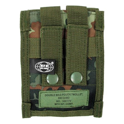 MFH Petit porte-chargeur double 9 mm MOLLE Flecktarn