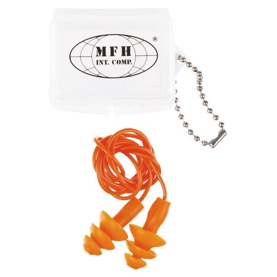 MFH Bouchons d'oreilles avec étui orange