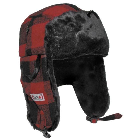 Fox Outdoor Chapka en fourrure rouge/noire