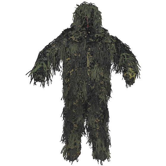 MFH Ghillie suit Jackal système effet corps en 3D Woodland