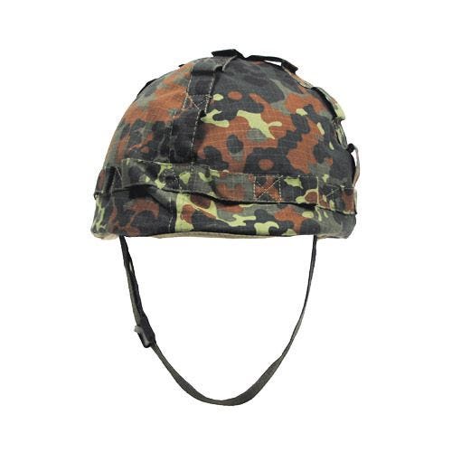 MFH Casque en plastique avec revêtement en tissu Flecktarn Camo